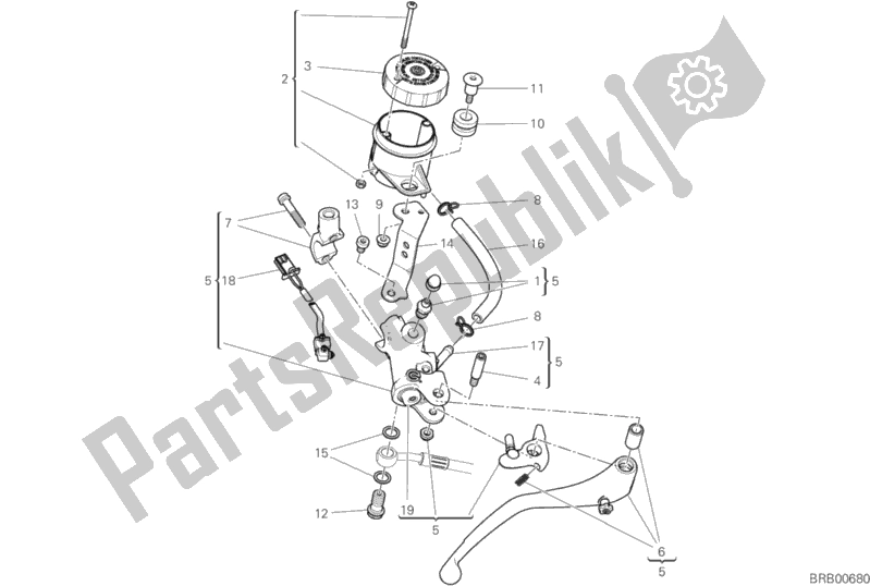 Tutte le parti per il Pompa Freno Anteriore del Ducati Hypermotard 950 2019